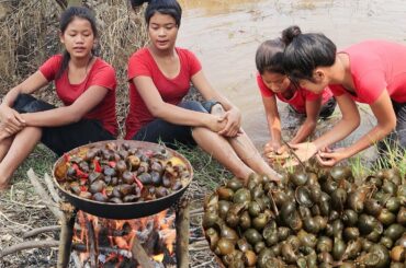 Primitive Life Cooking Official - Cooking Snail Tasty delicious with Chili Recipe