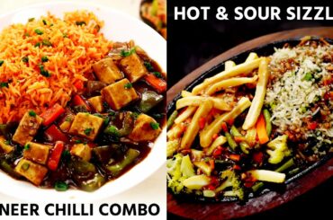 10 min me Paneer Chilli & Fry Rice | Hot & Sour Sizzler Recipes - Desi Chinese Week with Ching's