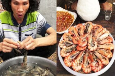Crazy Man Love Steamed Shrimps Join With Special Chili Sauce | Tasty Food Mr. Liu