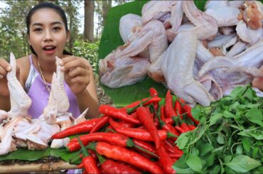 Amazing cooking chicken wing stir-fry with chili recipe - Amazing video