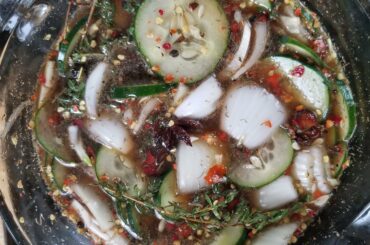 Homemade spicy pickles