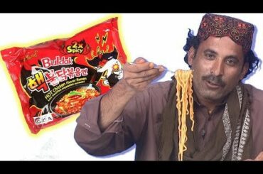 Tribal People Try Spicy Korean Noodles For The First Time