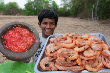 Asmr Eating Prawns With Chili Sauce - Cambodia Wild Eating