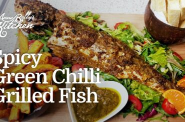 Super Easy Oven Grilled Fish Recipe || Fish Recipe || Spicy Green Chilli Grilled Fish Recipe