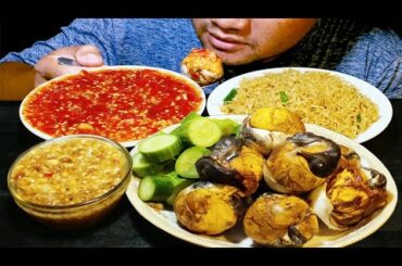 Eating Baluts And Chili Sauce With Fried Noodle || Eating Baluts Mukbang