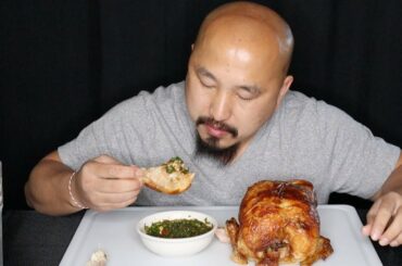 ASMR/MUKBANG Rotisserie Chicken + Spicy Homemade Chili Sauce