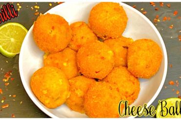 Chilli Cheese Balls Recipe | How To Make Chilli Cheese Bites | Corn Cheese Balls