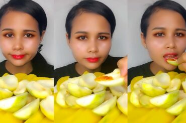 ASMR Eating Sound - Young mango with spicy chili and salt  #04