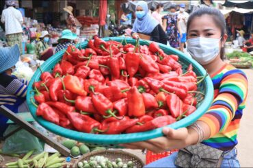 Steamed stuffed red chili recipe / Meat stuffed red chili cooking / By Countryside Life TV