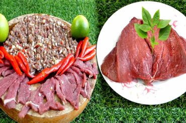 Girl  Cooking and Eating Raw Beef With Lime and Chili Recipe -  Everyday Recipe