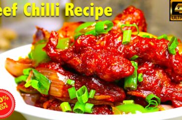 Beef chilli recipe | How to make restaurant style chilly beef at home | Indian Kitchen
