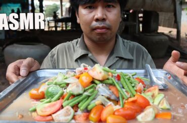ASMR Tasty shrimp salad with papaya and chili recipe (EATING SOUNDS) NO TALKING  KMR-ASMR