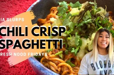 Asian fusion pasta?! LAO GAN MA CHILI CRISP SPAGHETTI Recipe!