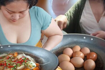 Wow Amazing cooking egg curry with fresh vegetables and chili sauce recipe