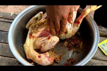 Cooking Big Chicken With Salt Chili