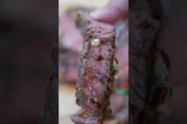 Outdoor steak and chili sauce ASMR