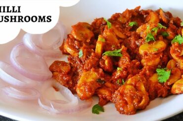 Mushroom Chilli | Chilli Mushroom Dry Recipe |Chilli mushroom restaurant style -Easy CookBook