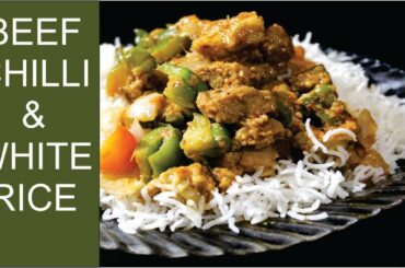 Dry beef chilli with rice / Beef & capsicum recipe
