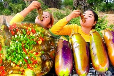 How To Grill And Fried Eggplant Mix Spicy Chili | Special Recipe & Delicious
