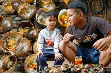 Yummy Spicy Snails Cooking, Grilled Snail with butter chili sour, food Recipe, Family food