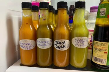 4/5 batches complete. Most proud of the Peach Jerk so far! Unexpected favorite.