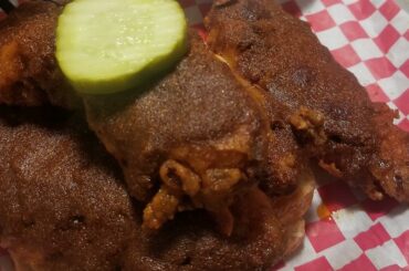 Rocky's Hot Chicken in Greenville, SC. Rocky's Hot on 3 tendies. XTRA Hot on one.