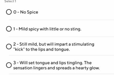 In response to the Korean restaurant yesterday, here's the spice levels at my go-to Thai place.