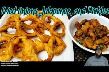 Lowcarb Fried Onions, Jalapenos and Pickles
