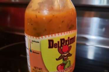 Local Walmart find. Not bad for <$2. It has some (oh what did I just eat) heat but it goes away quickly. Works as a salsa+hot sauce combo.