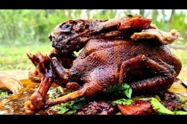 Duck fry Chinese street food style in the jungle