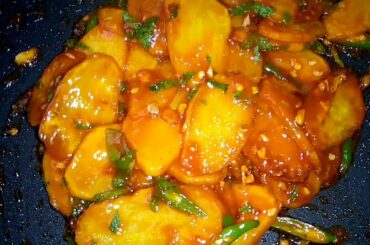 Potato & Tomato Sauce Appetizer Recipes | Potato Snacks Recipe | chilli potato recipe | Spice Ghor