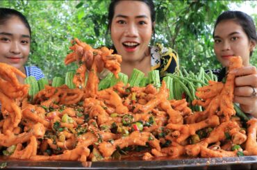 Cooking chicken feet salad with chili recipe - Amazing cooking