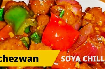 Schezwan Soya Chilli | Chinese Soya Recipe | Soya recipes | Nutrela recipes