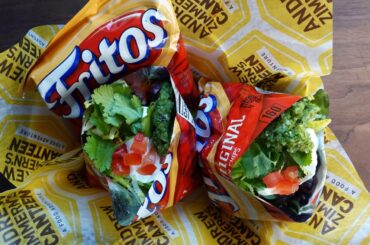 How To Make Chef Andrew Zimmern's Walking Tacos With Black Bean Chili & Tomatillo Salsa