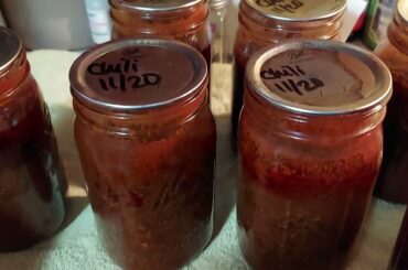 Canning our venison chili to make room in the freezer