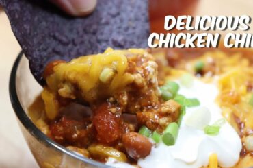 Chicken Chili | Easy Ground Chicken Chili Recipe | How To Make Ground Chicken Chili