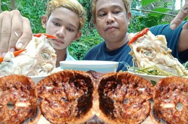 OUTDOOR COOKING | CHILI GARLIC SOUP + PORK KIDNEY GRILLED | MUKBANG