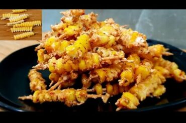 Spicy Garlic Corn Sticks/Kids Special/Chilli Corn Sticks/Corn Sticks/appetizer/quick & easy recipe