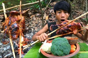 Cooking special duck recipe , grilled duck with spicy salt , chilli and honey