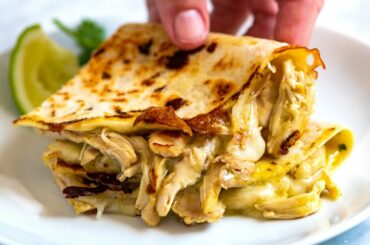 Green Chile Chicken Quesadillas