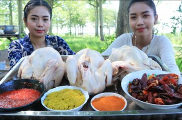 Cooking chicken curry with chili sauce and vegetable recipe - Cooking skill