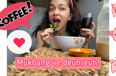 Spicy noodles and green chilli | Mukbang | + super special iced coffee recipe |