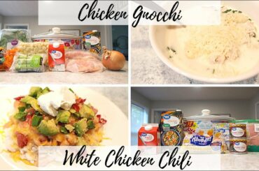 DUMP AND GO CROCKPOT RECIPES | CHICKEN GNOCCHI SOUP | WHITE CHICKEN CHILI | EASY | AFFORDABLE 2021