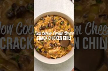 Slow Cooker Cream Chicken Chili #recipe #shorts