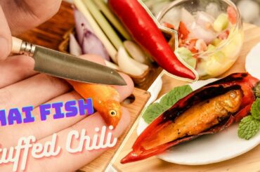 Miniature Cooking l Thai Fish Stuffed Chili Recipe l Mini Kitchen Story