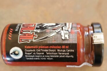 I got this hot sauce from a gas station in Budapest, Hungary. Ingredients (Translated): Carolina Reaper, Trinidad Scorpion, spices, and preservatives. This thing doesn't mess around.