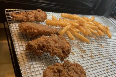 Homemade Spicy Chicken Tenders and Beer Battered Fries