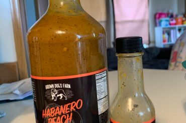 I ordered so much hot sauce from my favorite local company,that they sent me this huge bottle along with my order. Normal size for scale.
