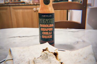 The hottest chilli in the world in a sauce that has covered my Mexican Chilli, more like devoured it. I highly recommend this sauce if you really want to taste the | VENOM.