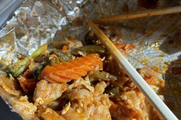 Got so excited I forgot to take a before Pic. Thai-hot drunken noodles